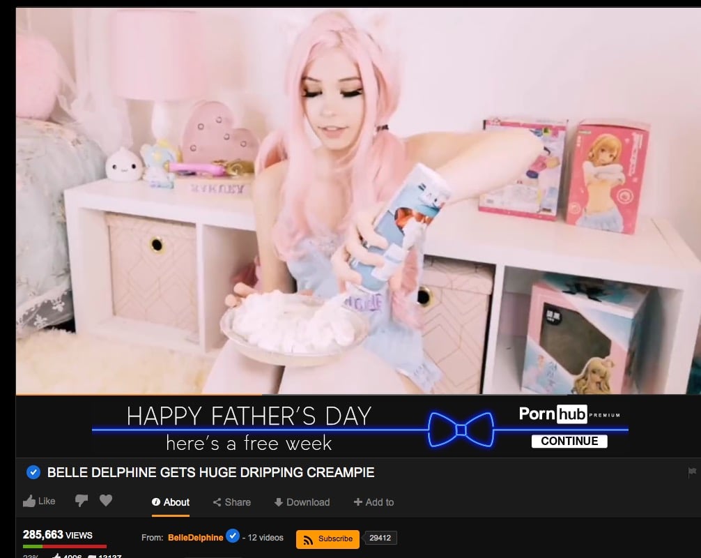 belle delphine pornhub