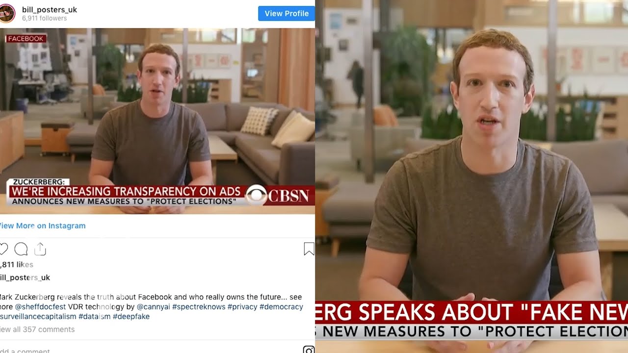 Mark Zuckerberg nel video originale modificato dall'account 