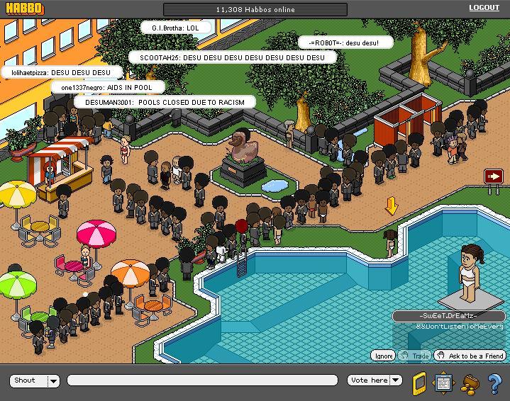 Screenshot del raid del 2006 (Origine di "Pool's Closed")