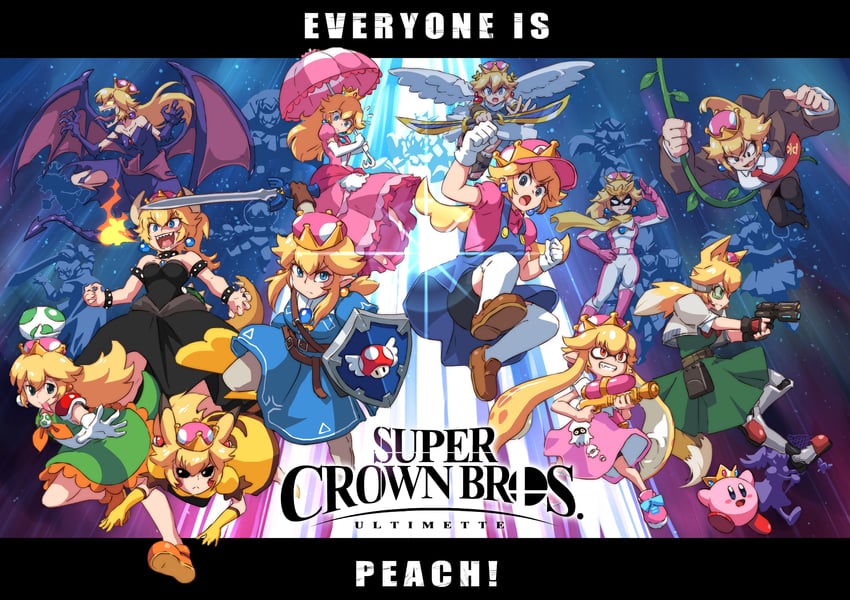 "Everyone is Peach!" - Super Crown Bros Fanart